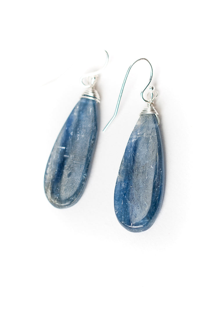 Seaside Kyanite Large Teardrop Earrings