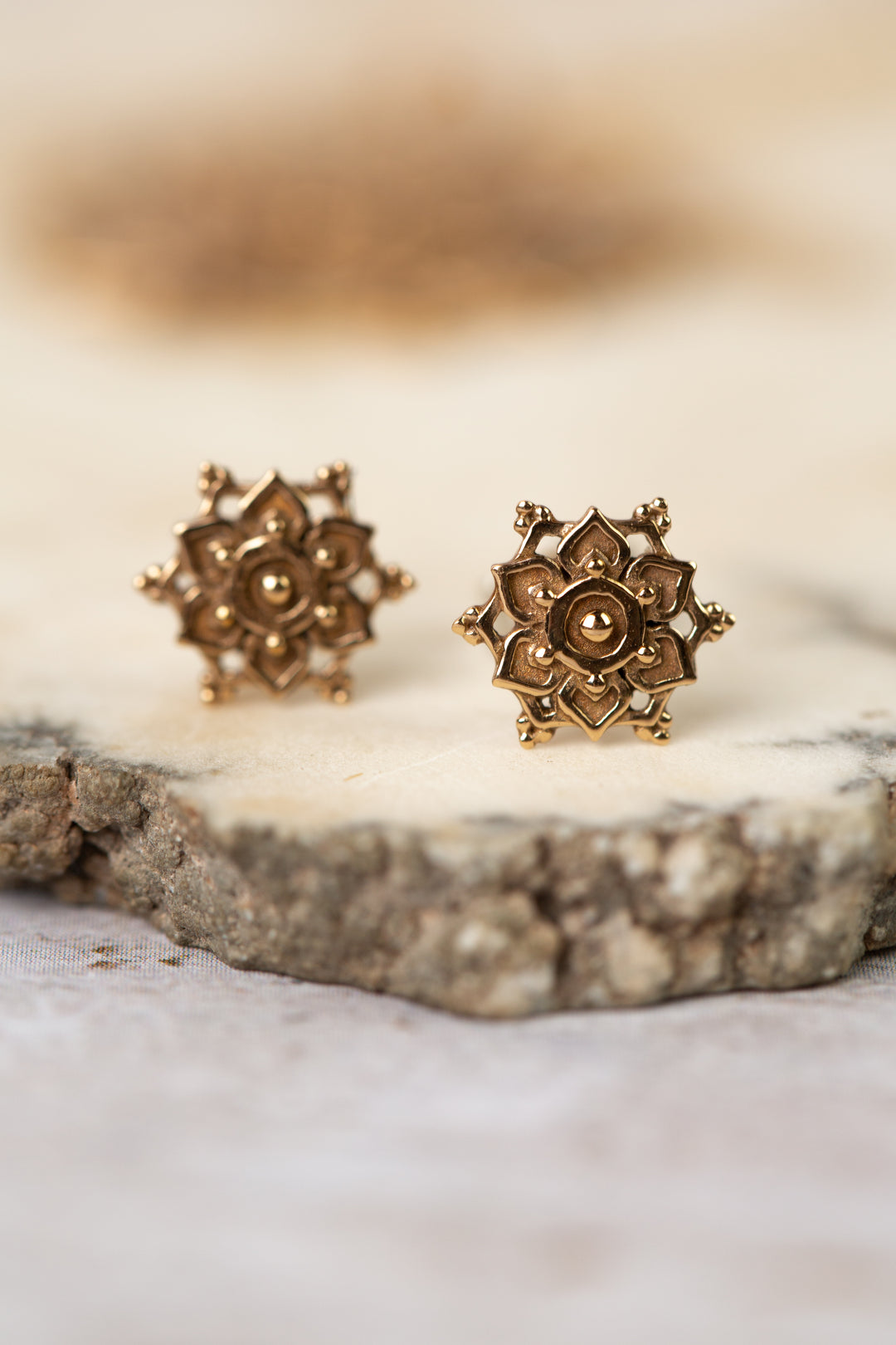 Sentiment Mixed Metal Mandala Earrings