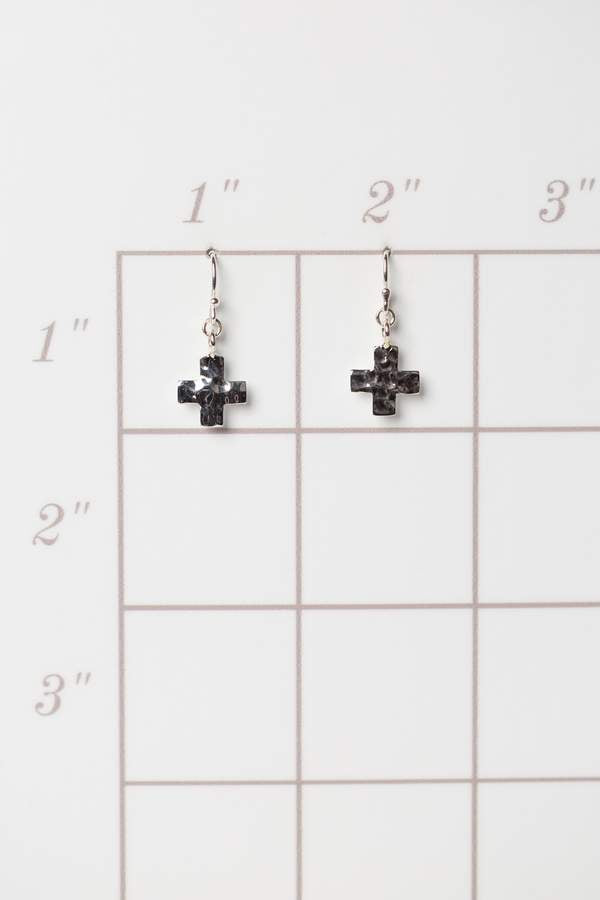 Sentiment Simple Sterling Cross Earrings