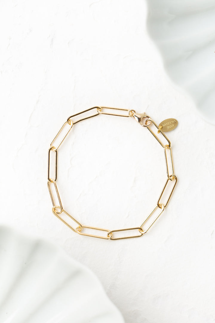 Simplicity 8" Gold Paperclip Simple Bracelet