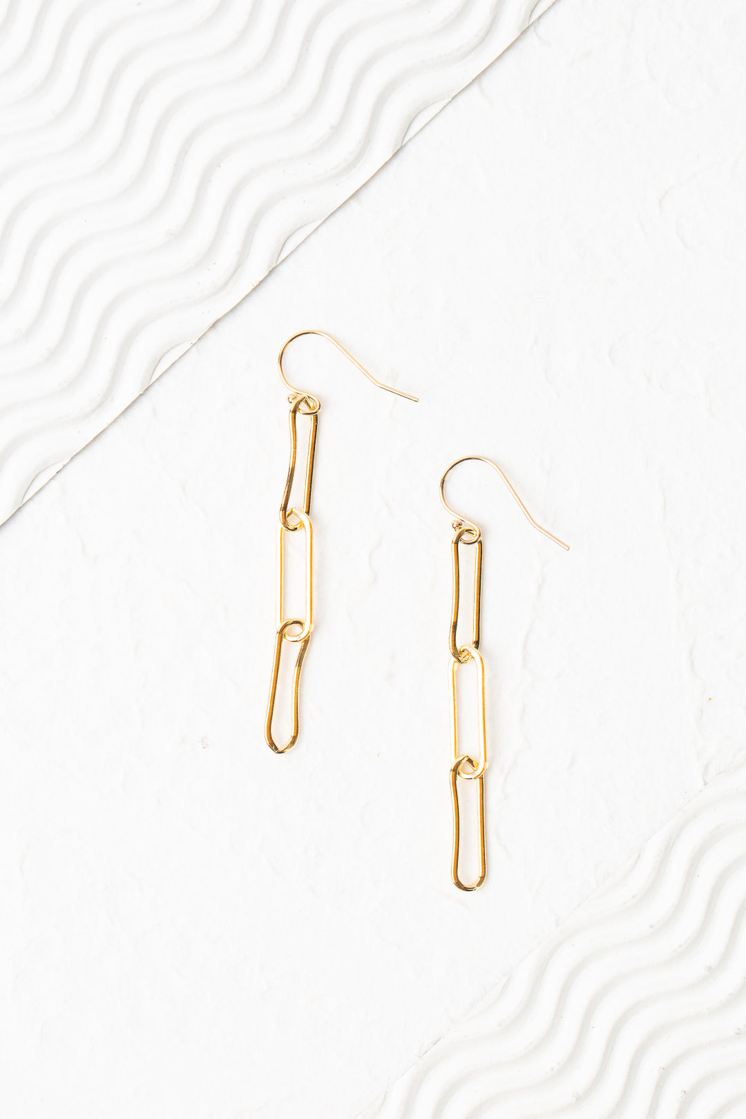 Simplicity Gold Longer Paperclip Simple Earrings