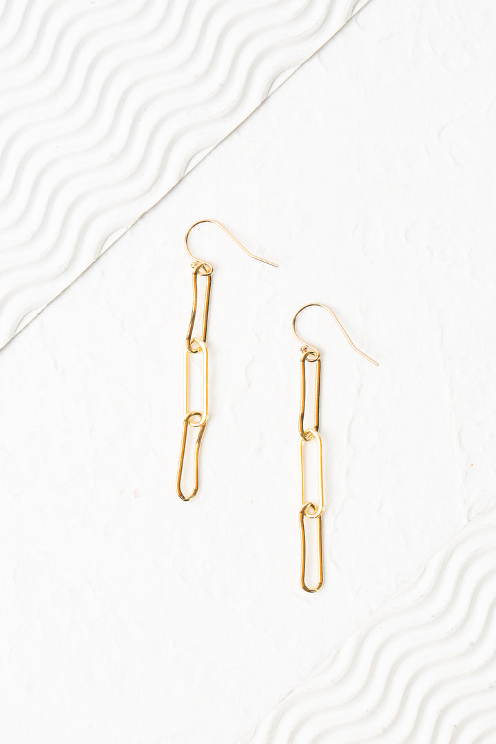 Simplicity Gold Longer Paperclip Simple Earrings