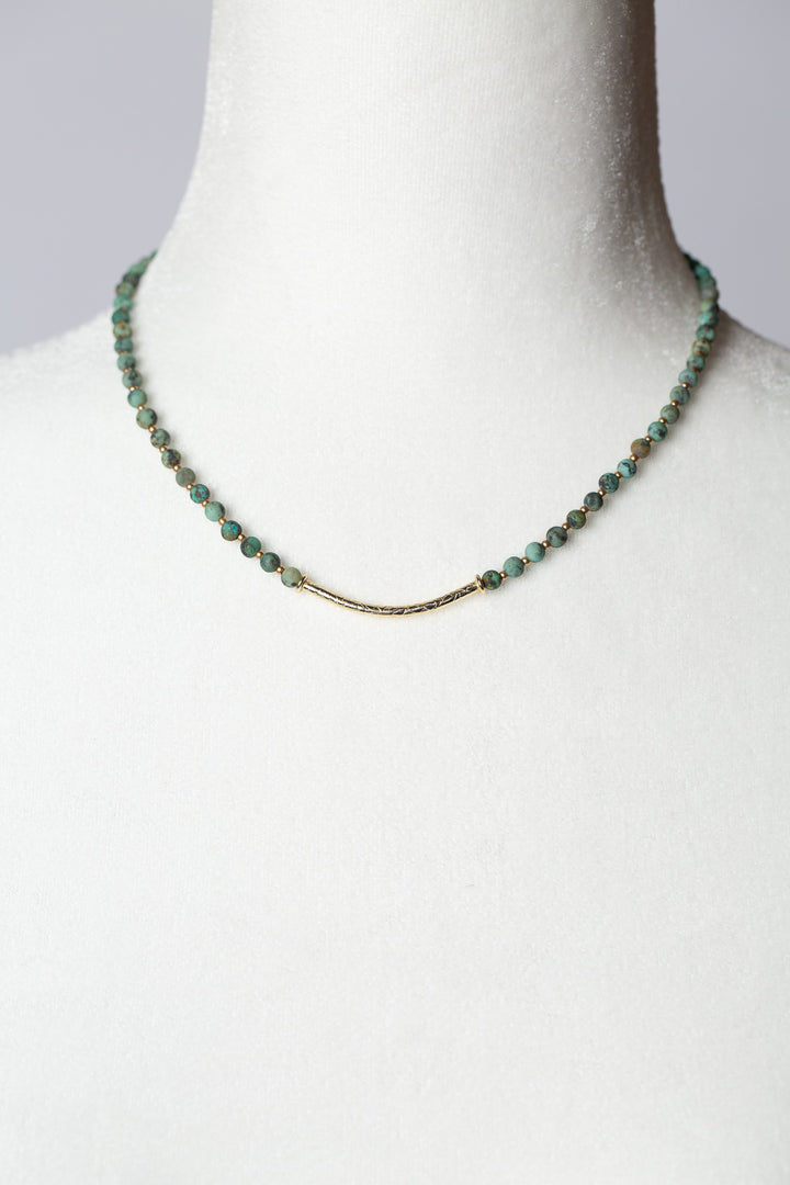 Tranquil Gardens 16-18" African Turquoise Bar Focal Necklace