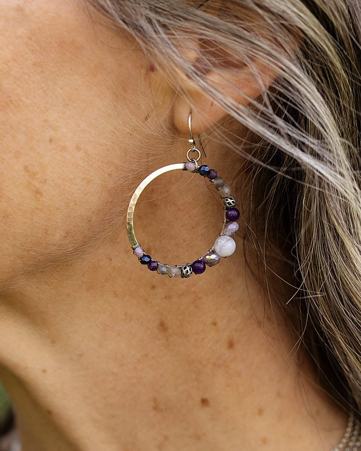 Moonstone Hoop Earrings