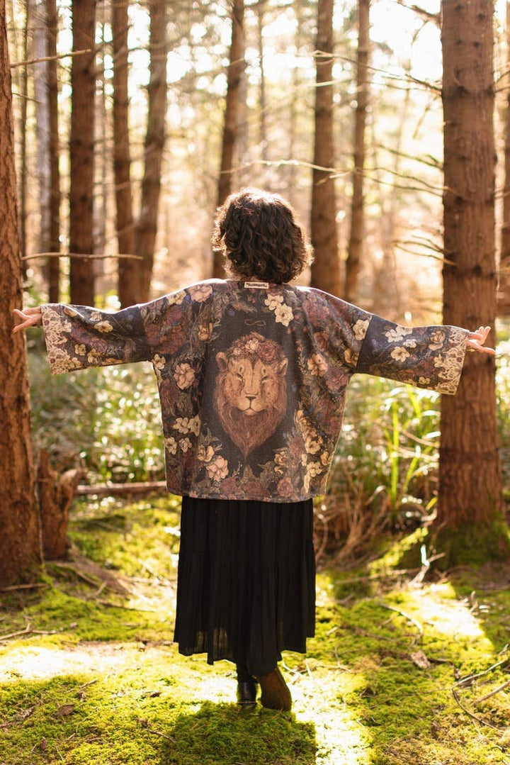 Lionheart Fleece Cottage Cardigan Kimono Jacket