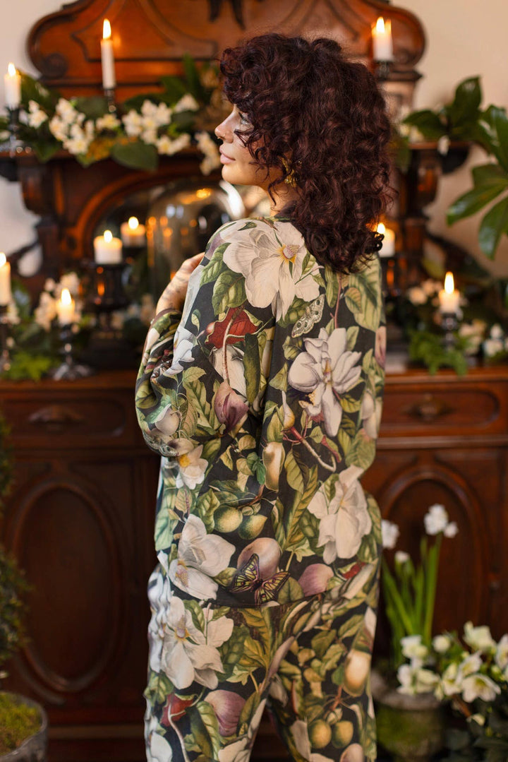 Fleur De Lune Pixie Duster Crop Kimono w/ Florals & Bees