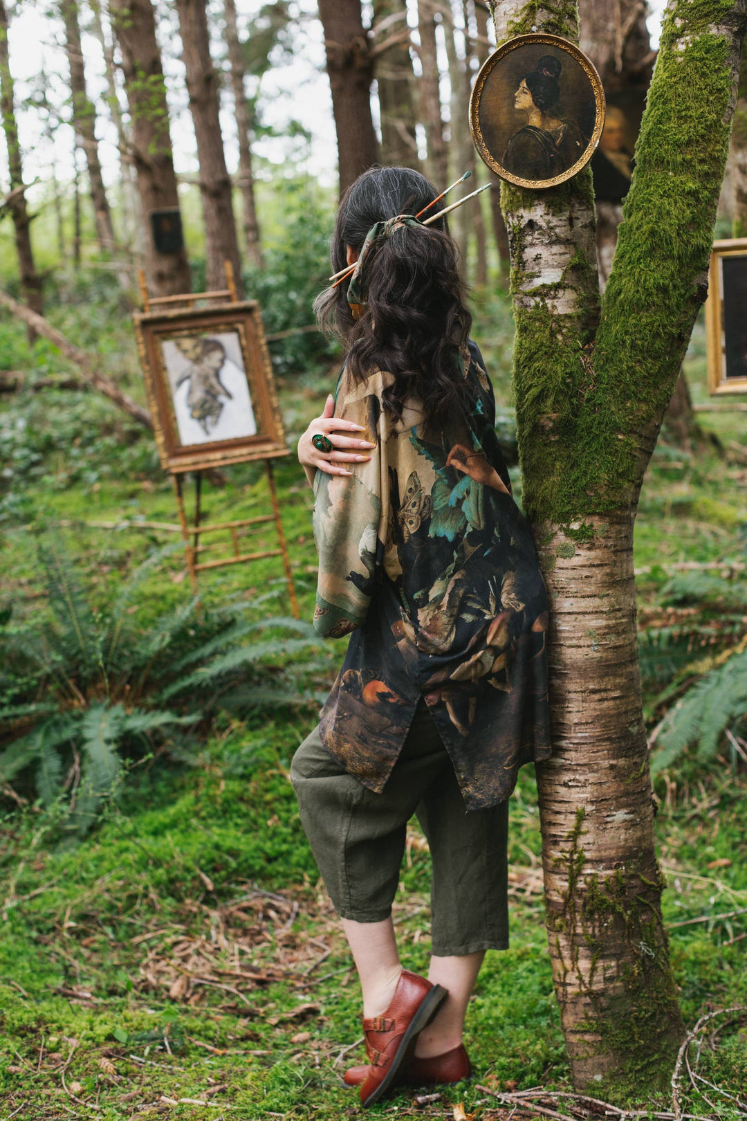 Heartwork Matinée Duster Kimono w/ Artist, mid-length