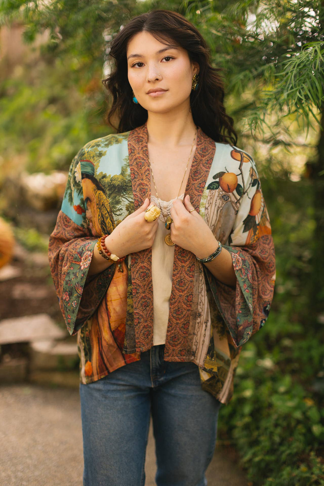 Secret Garden Pixie Duster Cropped Kimono w/ Swan