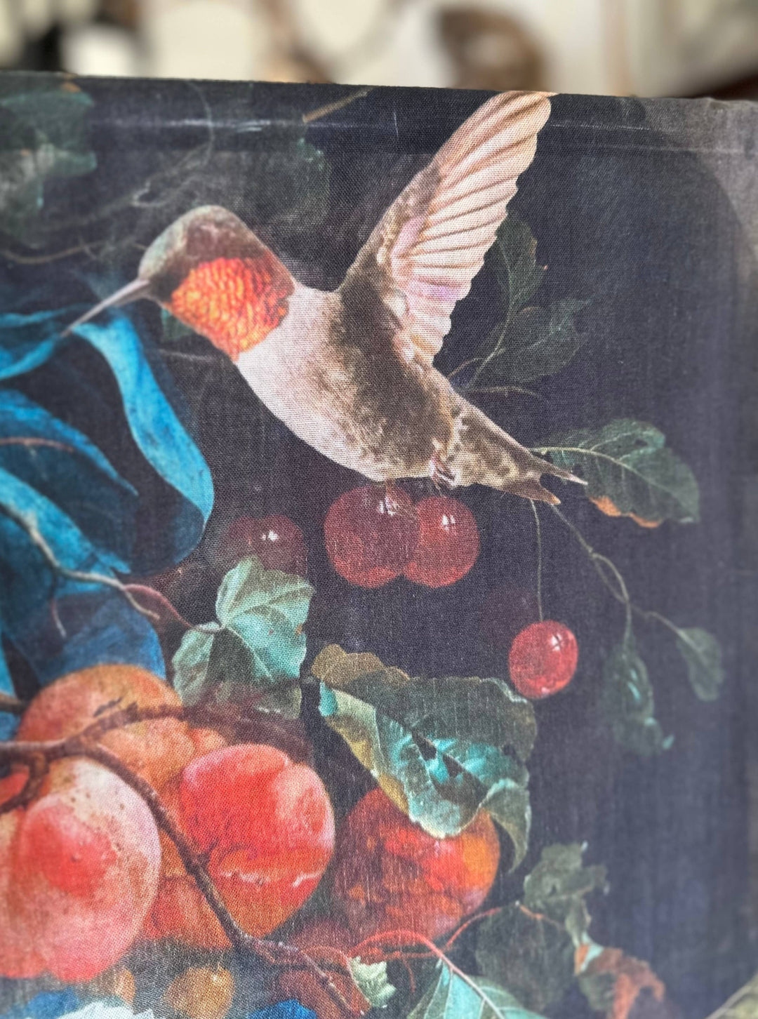 Flight of Fancy Floral Scarf with Hummingbirds Print