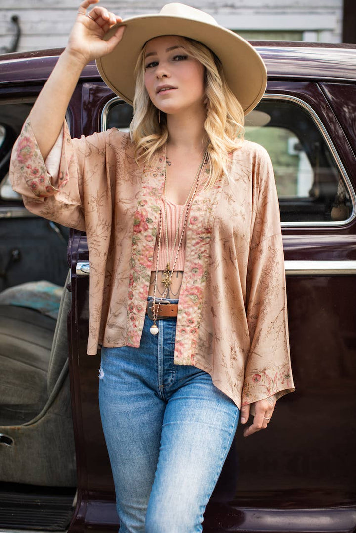 Map of My Heart Pixie Duster Cropped Kimono w/ Heart