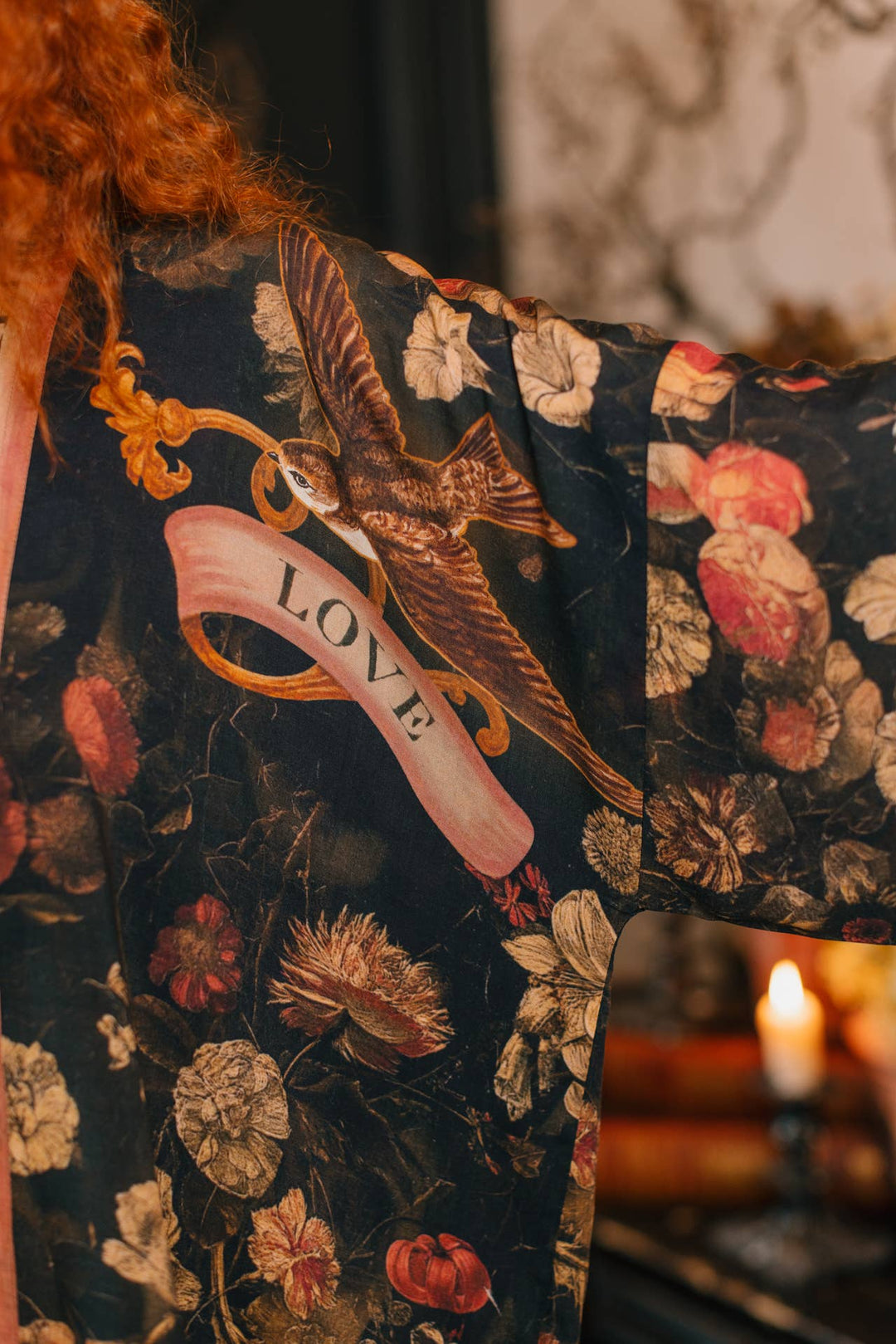 Heart of Gold Pixie Duster Crop Kimono w/ Sacred Heart