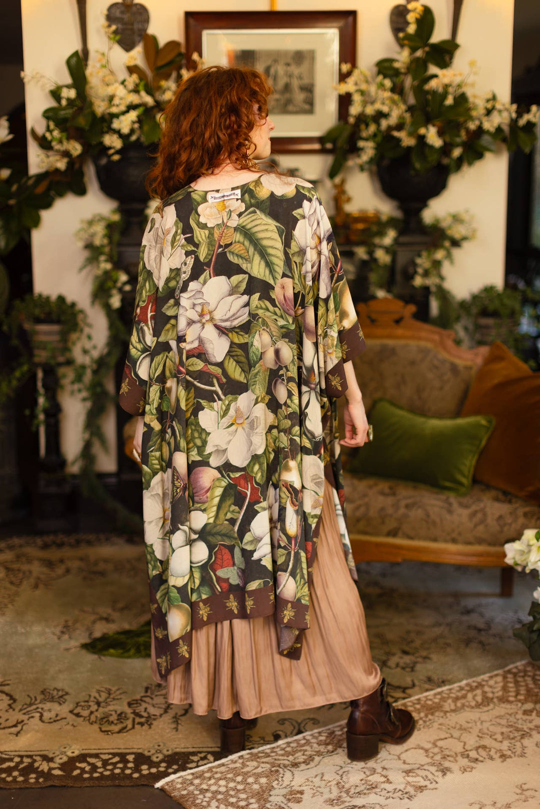 Fleur De Lune Goddess Starduster Kimono w/ Florals & Bees