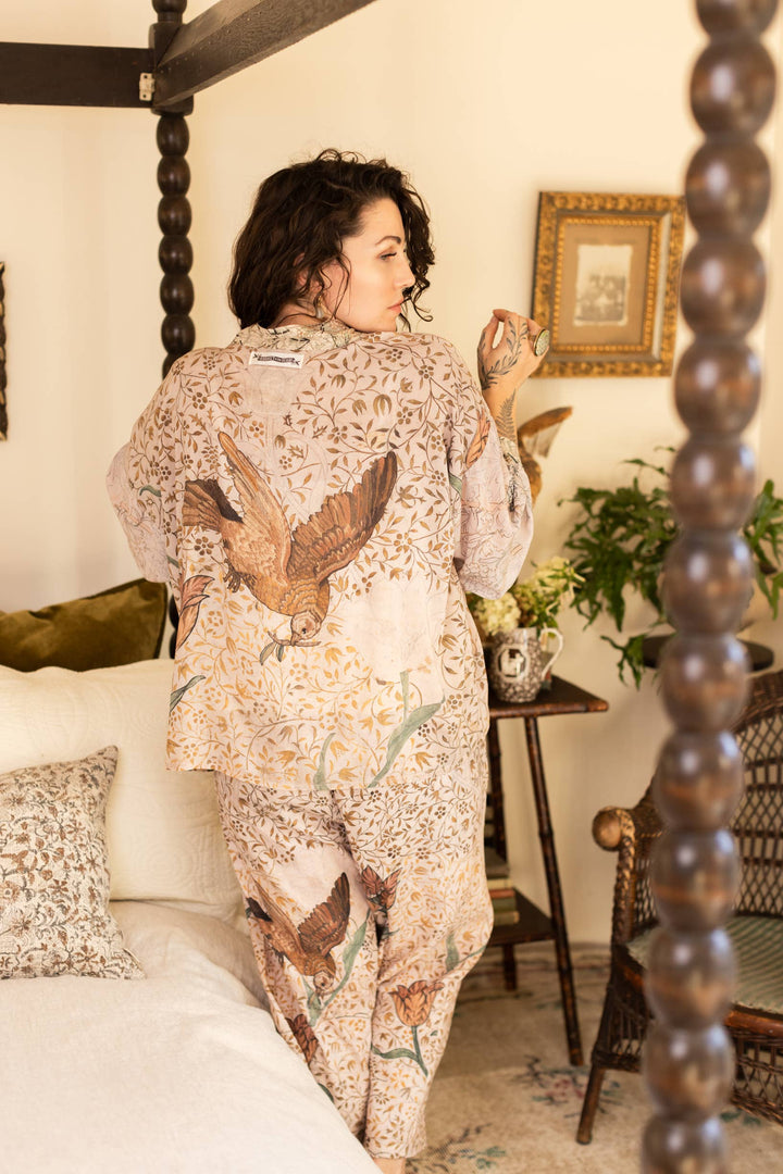 Folklore Pixie Duster Cropped Kimono w/ Bird of Peace
