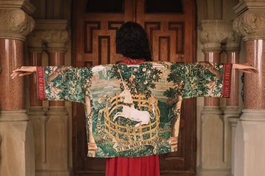 Wildheart Pixie Duster Crop Kimono w/ Unicorn & Castle