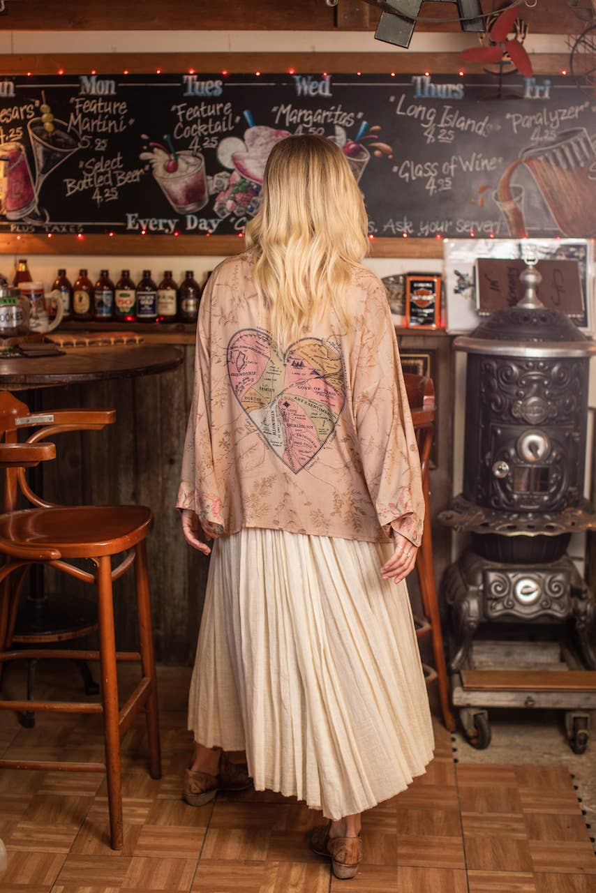 Map of My Heart Pixie Duster Cropped Kimono w/ Heart