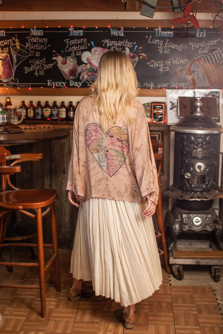 Map of My Heart Pixie Duster Cropped Kimono w/ Heart