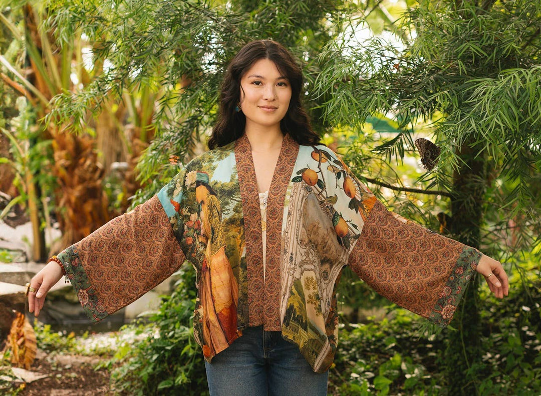 Secret Garden Pixie Duster Cropped Kimono w/ Swan