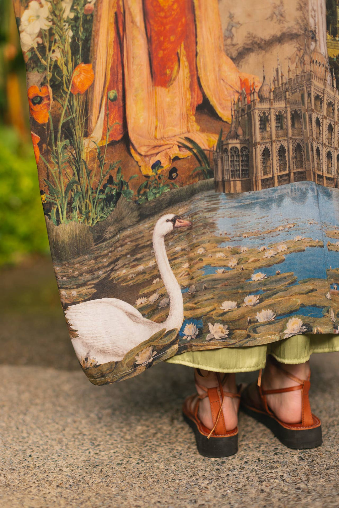 Secret Garden Opera Duster Kimono Robe w/ Swan, Fan