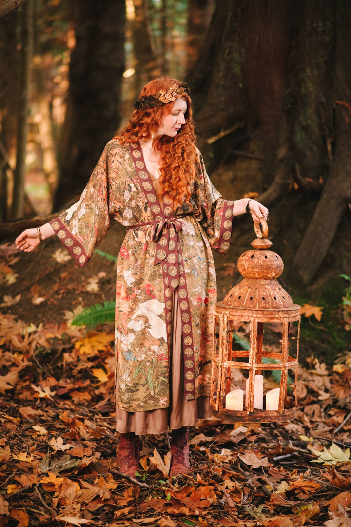 Dream Weaver Opera Duster Kimono Robe w/ Zodiac Signs