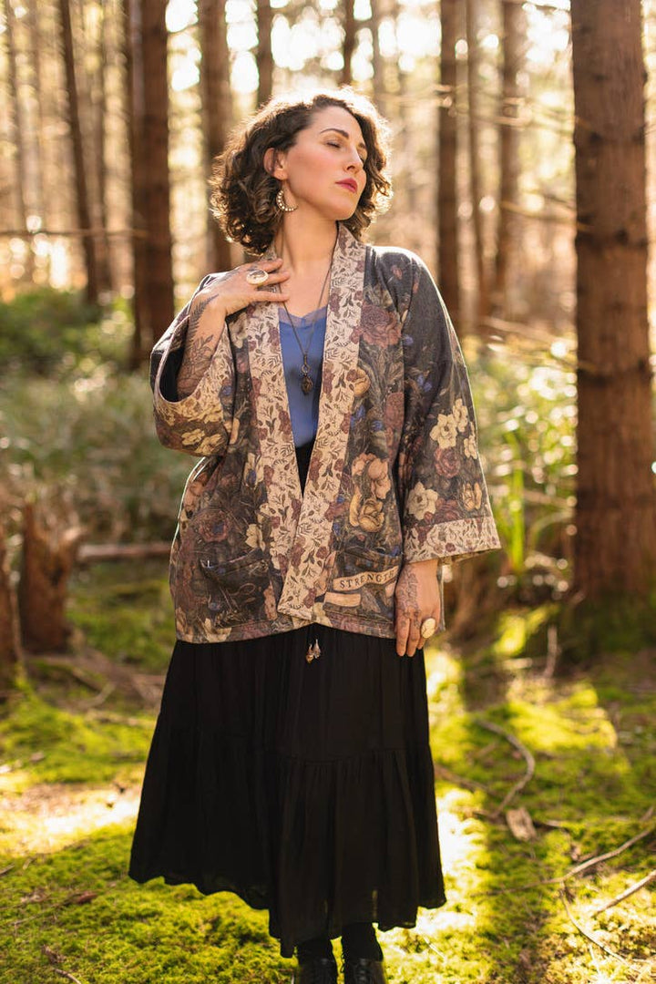 Lionheart Fleece Cottage Cardigan Kimono Jacket