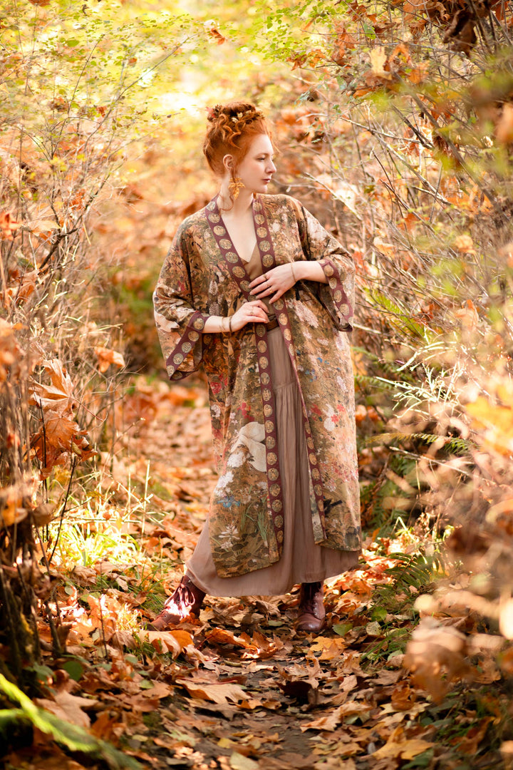 Dream Weaver Opera Duster Kimono Robe w/ Zodiac Signs