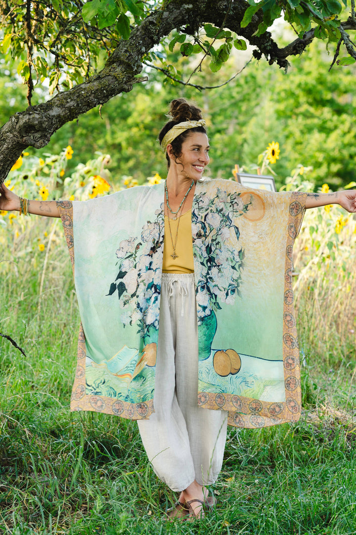 I Paint My Dream Bohemian Van Gogh Goddess Kimono