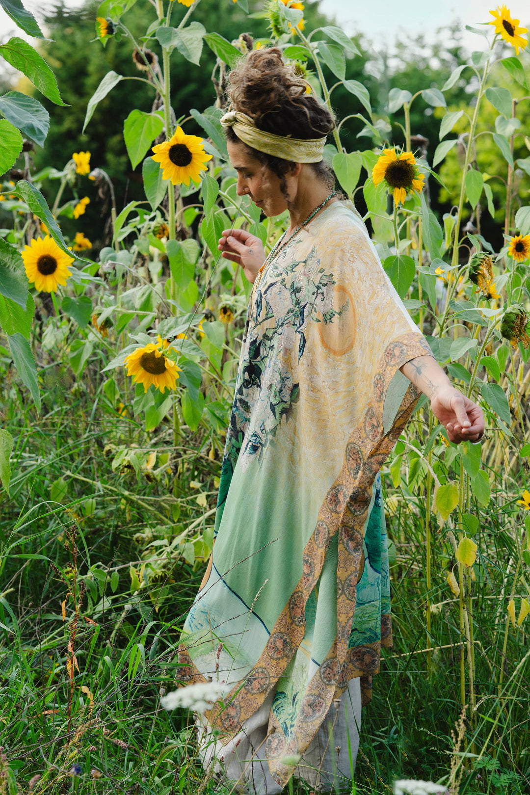 I Paint My Dream Bohemian Van Gogh Goddess Kimono