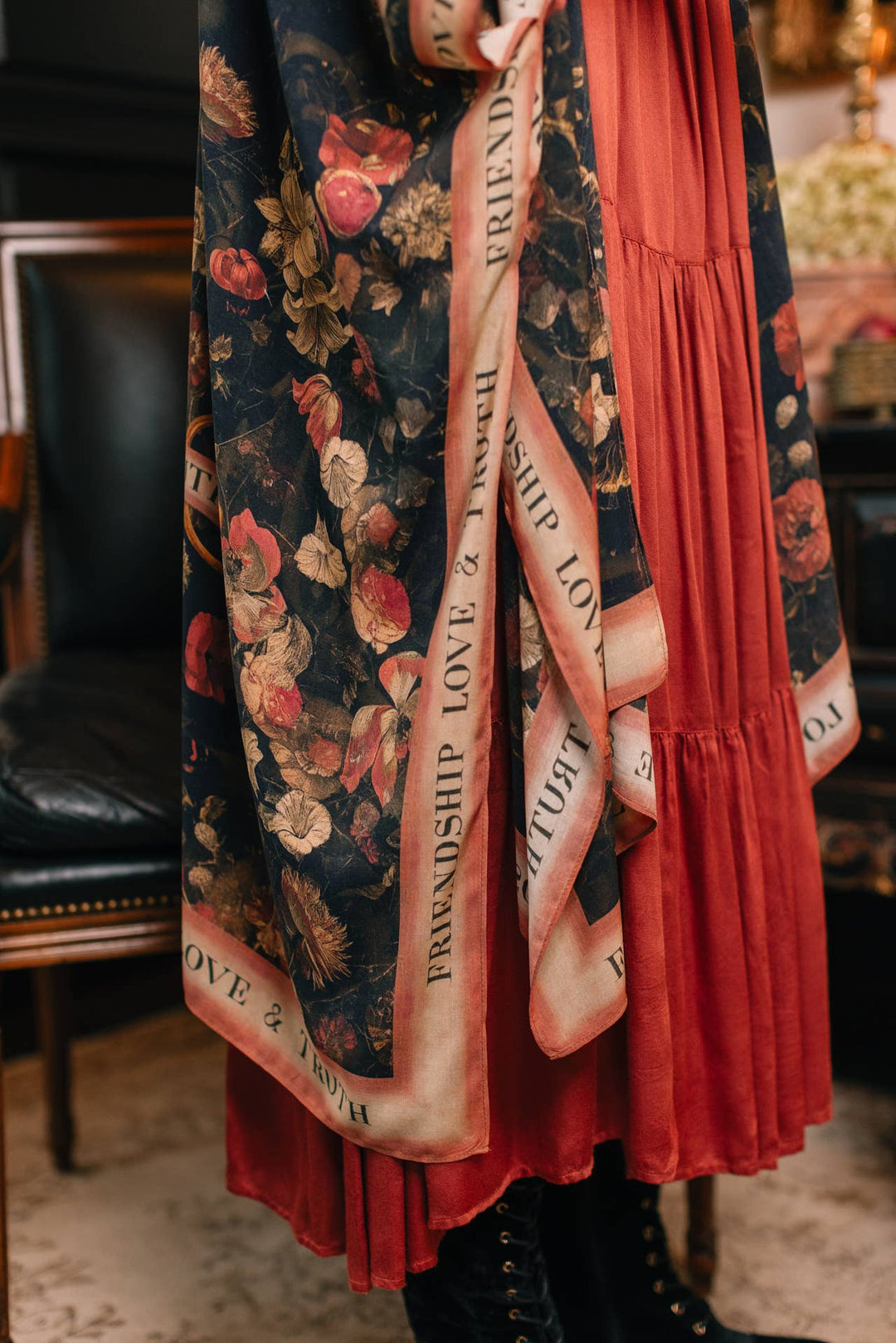 Heart of Gold Goddess Starduster Kimono w/ Sacred Heart
