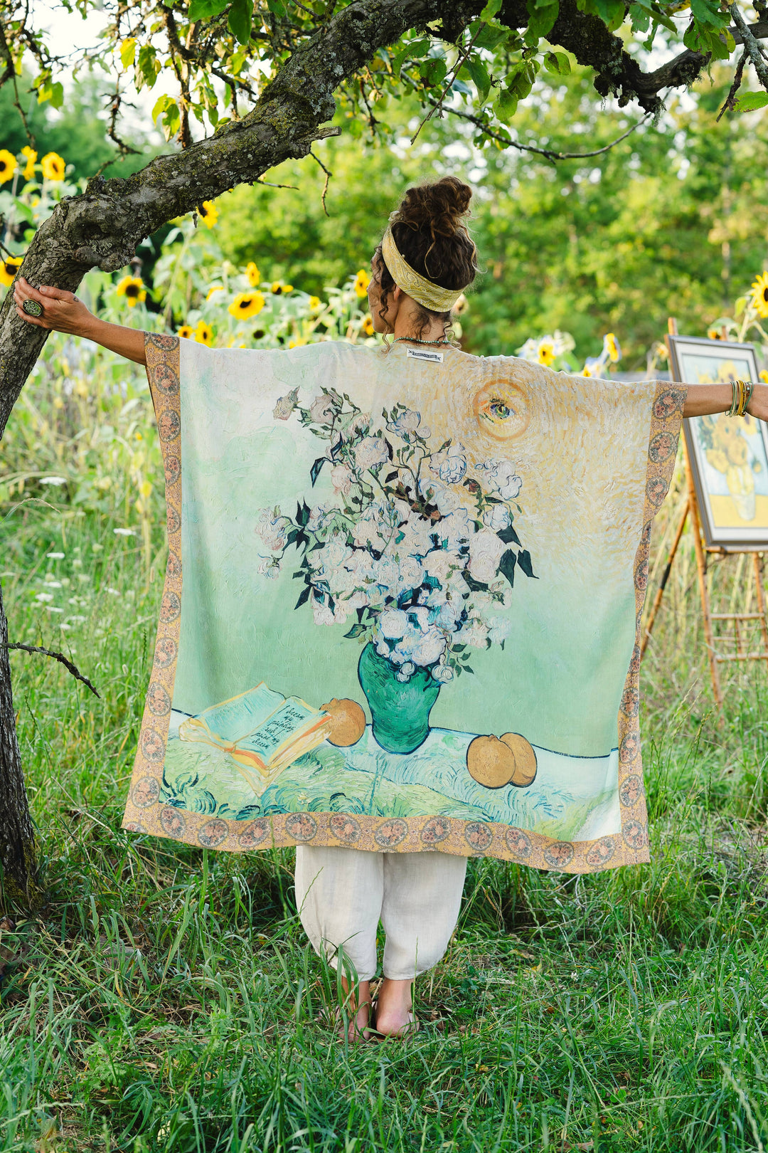 I Paint My Dream Bohemian Van Gogh Goddess Kimono
