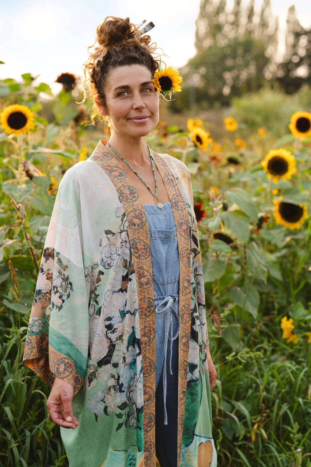 I Paint My Dream Van Gogh Opera Duster Kimono Robe
