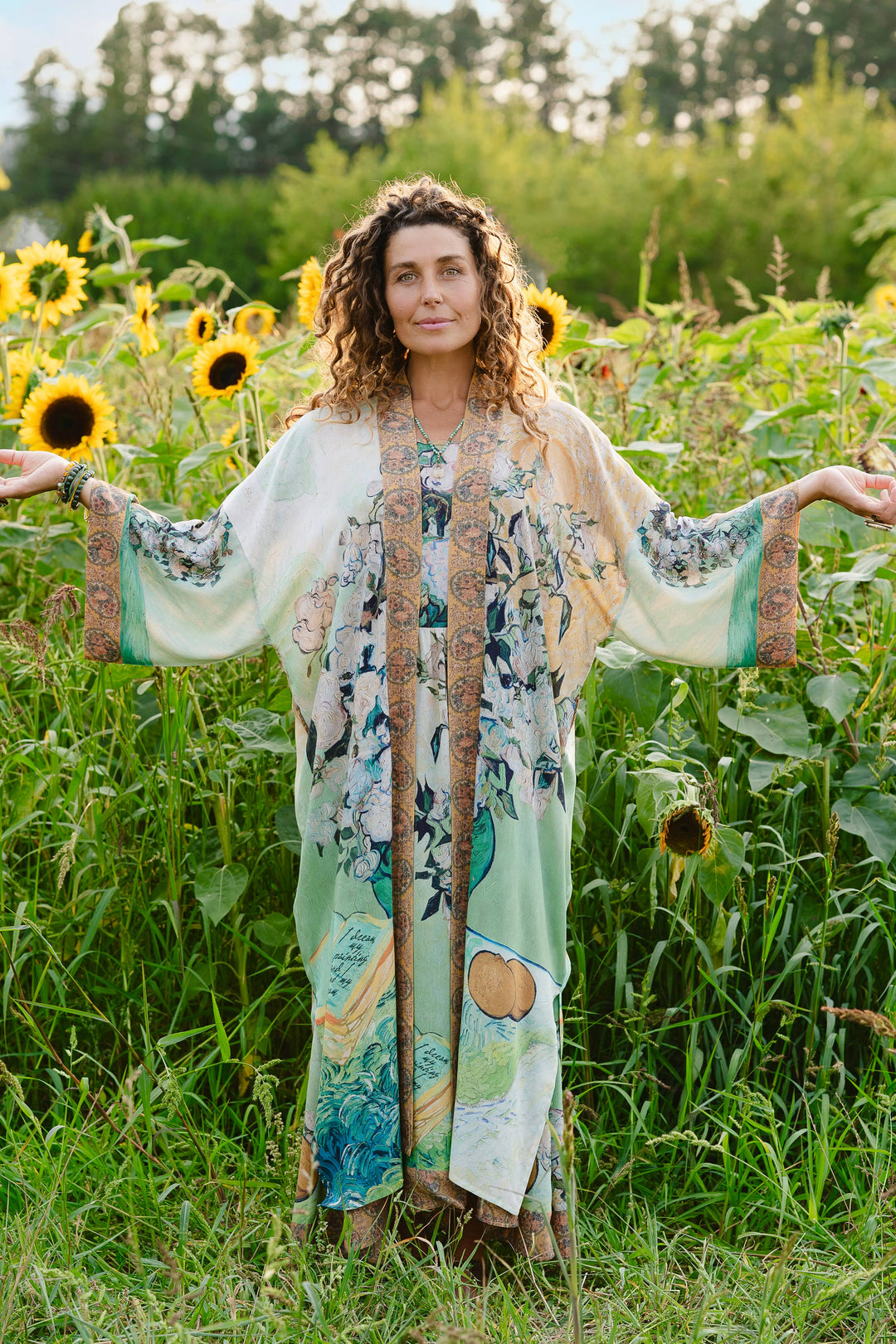 I Paint My Dream Van Gogh Opera Duster Kimono Robe