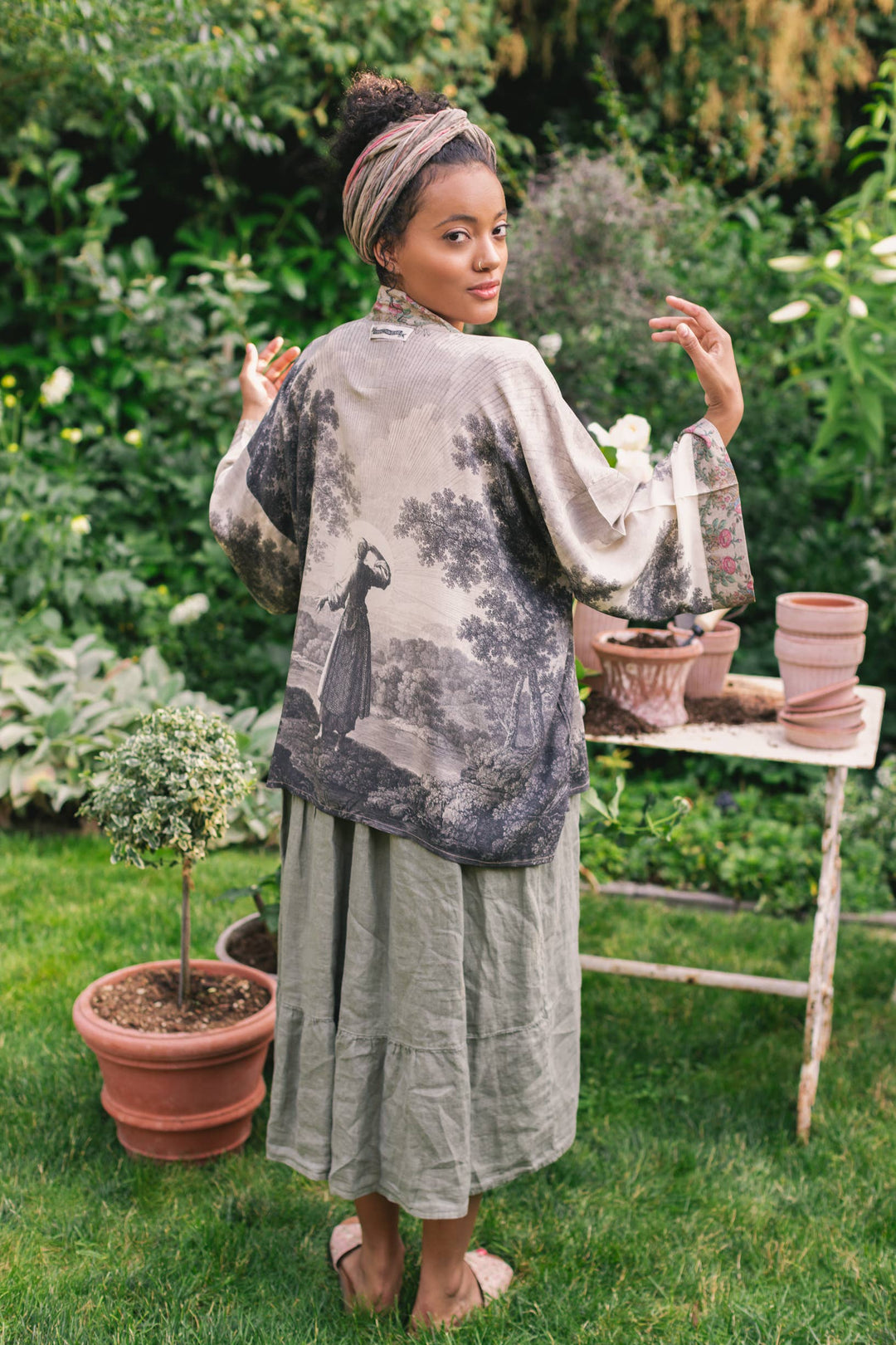 Still I Rise Pixie Duster Cropped Kimono w Sunrise Woman