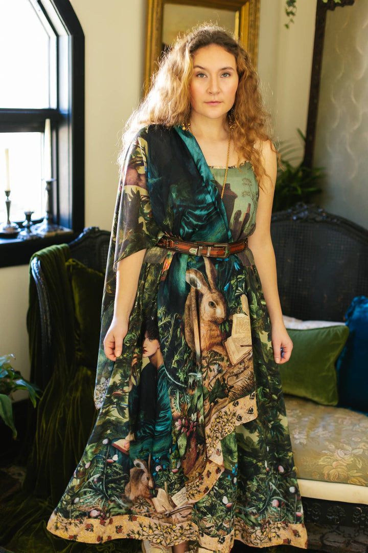 Bella Notte Bohemian Scarf with Rabbit and Moon