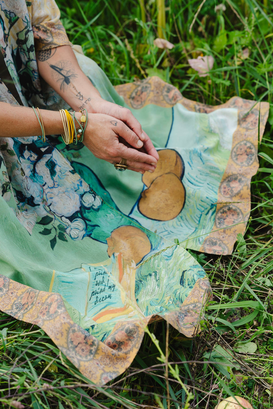 I Paint My Dream Bohemian Van Gogh Goddess Kimono
