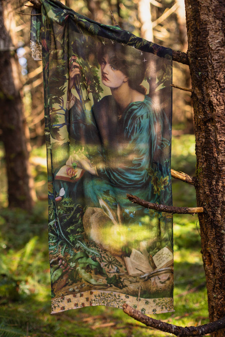 Bella Notte Bohemian Scarf with Rabbit and Moon