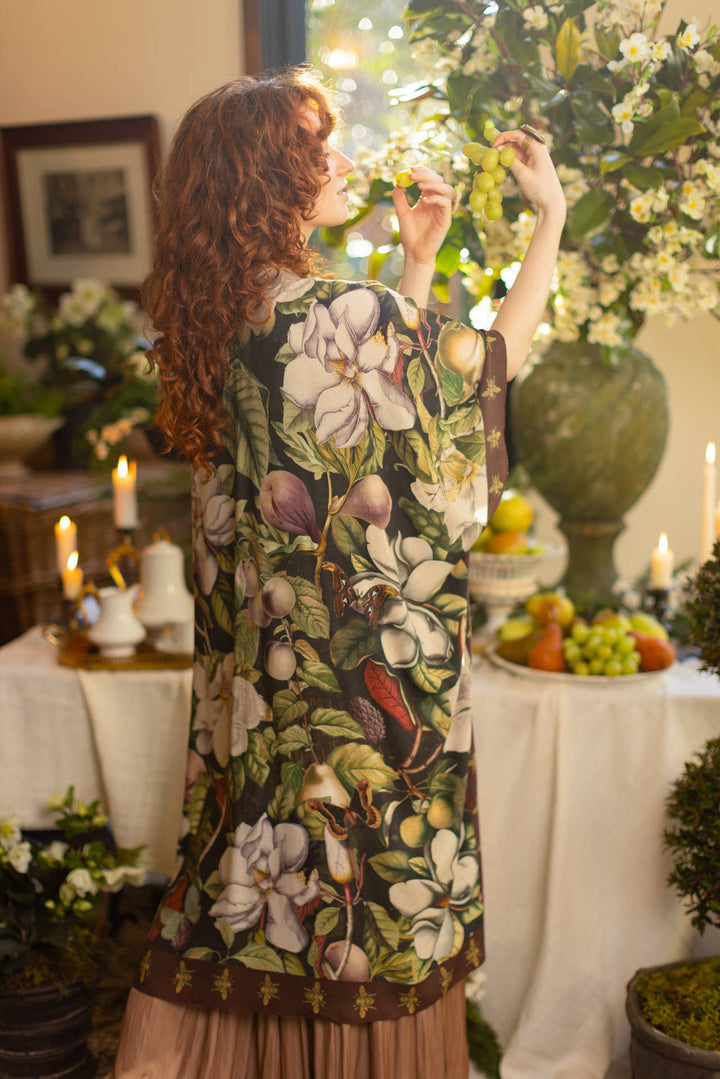 Fleur De Lune Goddess Starduster Kimono w/ Florals & Bees
