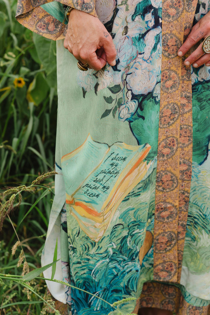 I Paint My Dream Van Gogh Opera Duster Kimono Robe