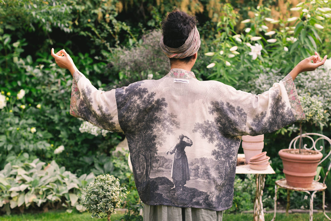 Still I Rise Pixie Duster Cropped Kimono w Sunrise Woman