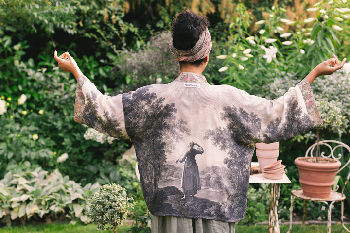 Still I Rise Pixie Duster Cropped Kimono w Sunrise Woman