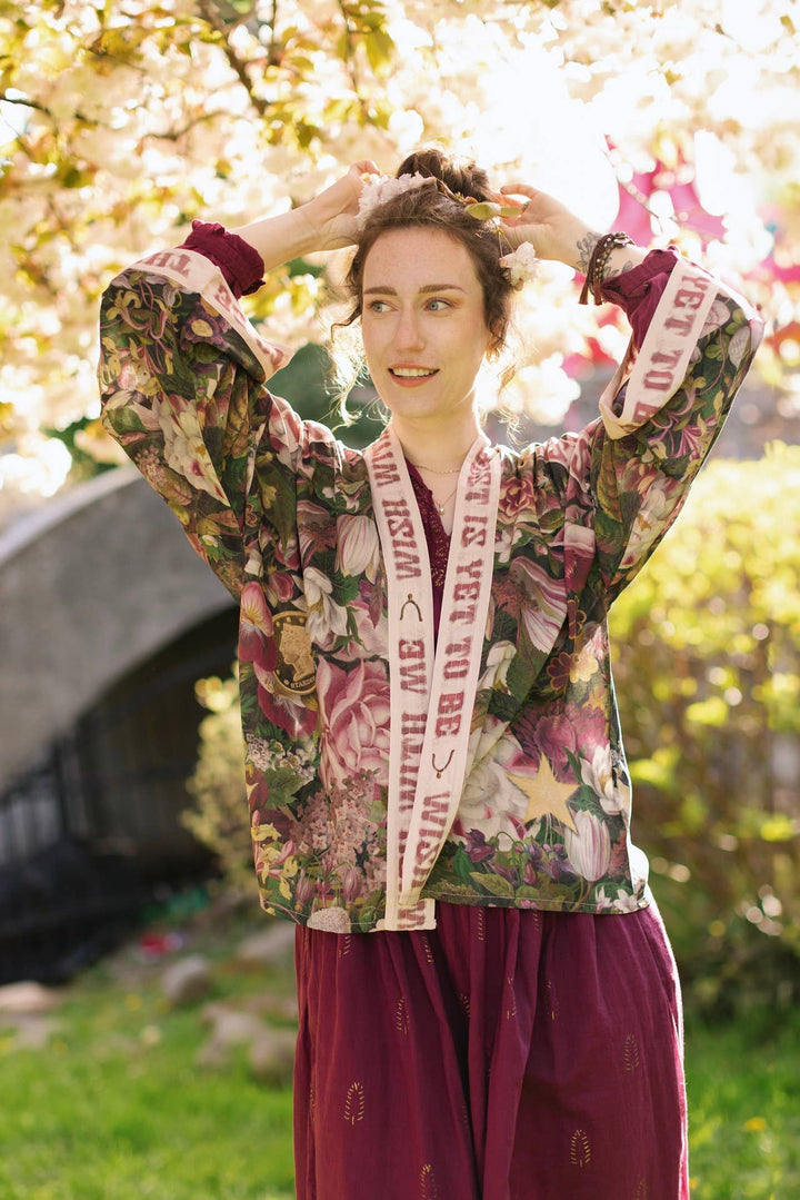 Make A Wish Pixie Duster Cropped Kimono w Wishbone Dandelion