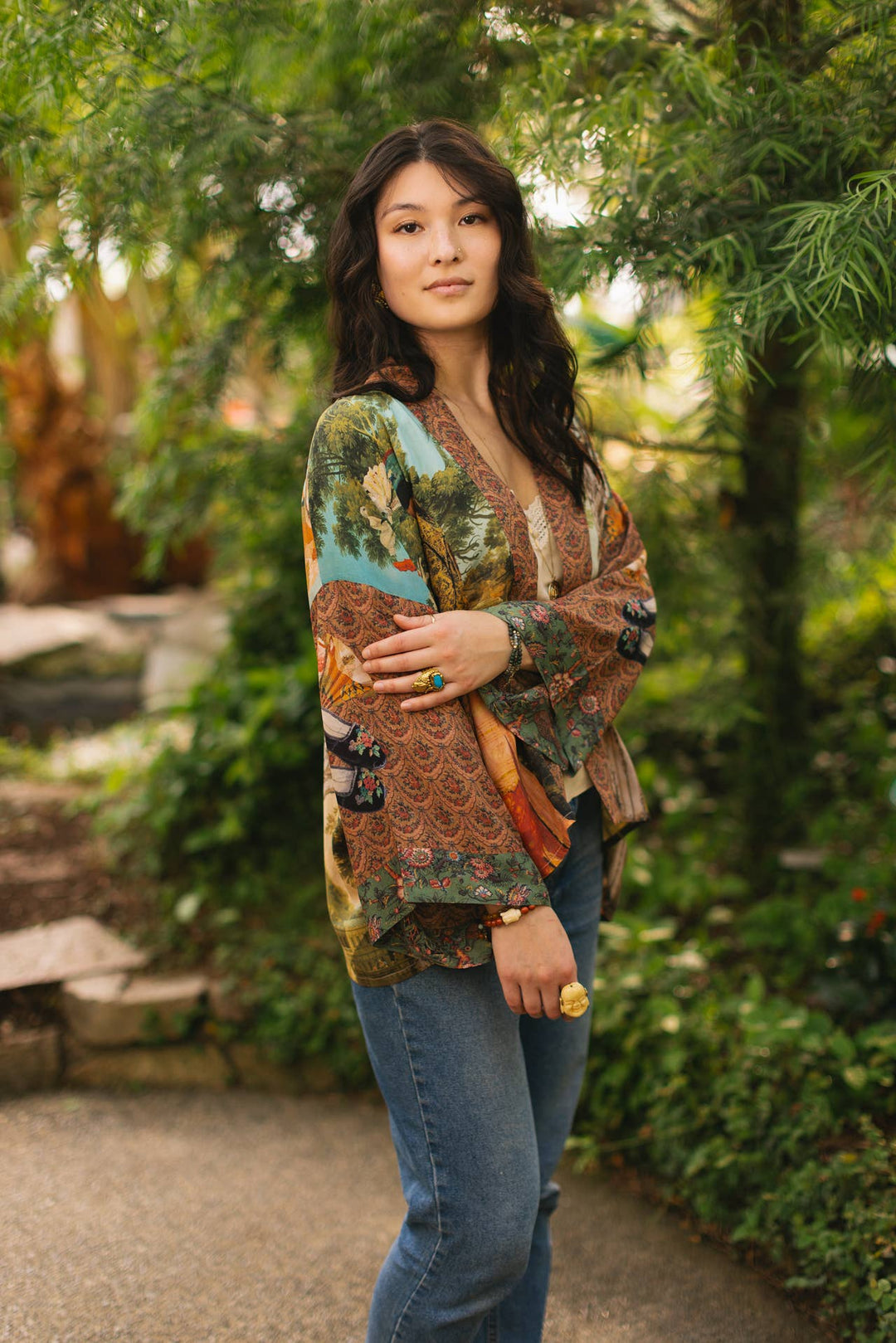 Secret Garden Pixie Duster Cropped Kimono w/ Swan
