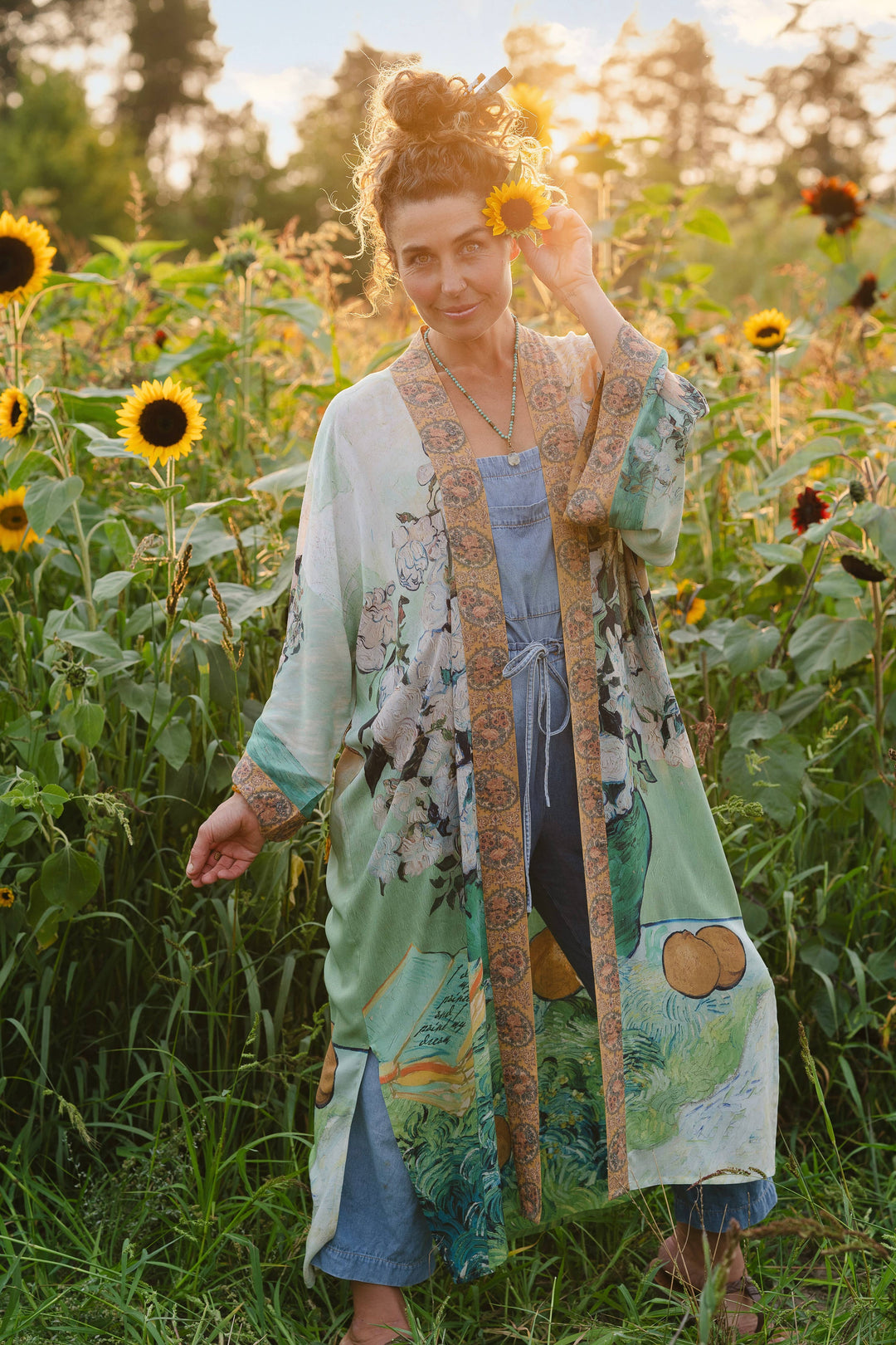 I Paint My Dream Van Gogh Opera Duster Kimono Robe