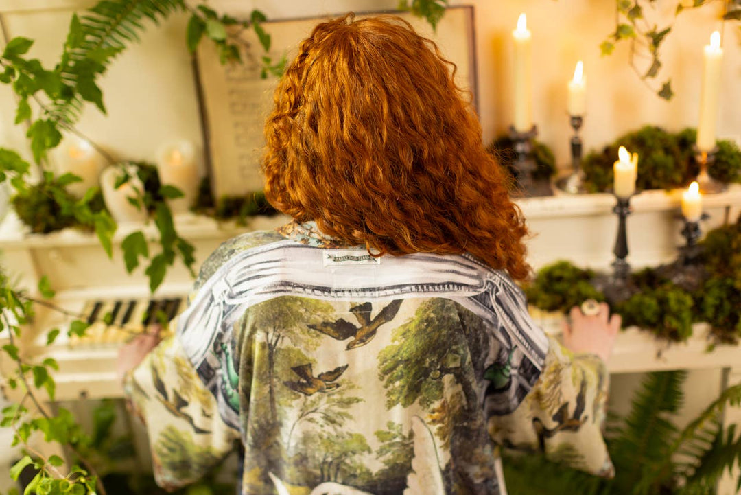 Theatre of Dreams Pixie Duster Cropped Kimono w/ Swan