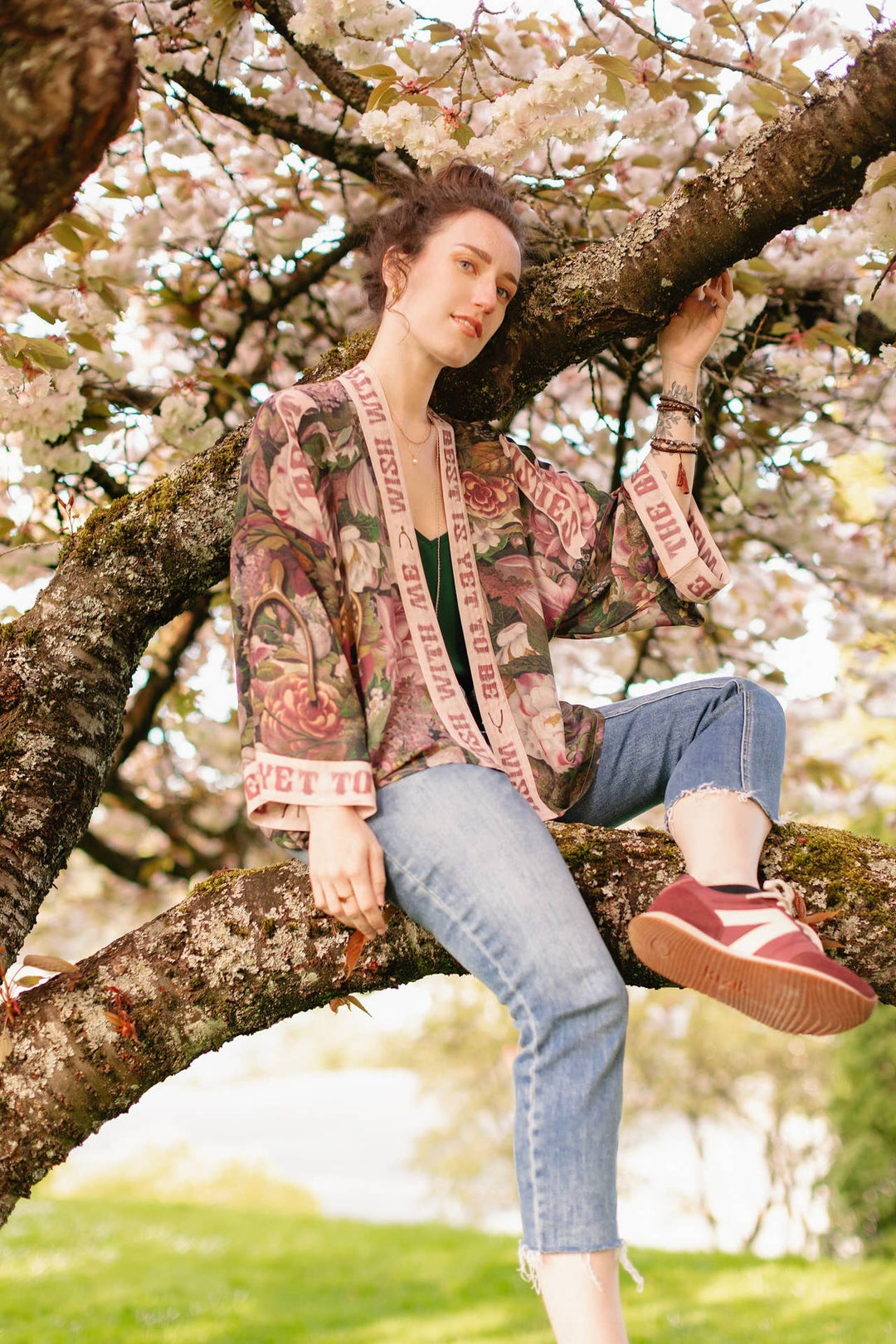 Make A Wish Pixie Duster Cropped Kimono w Wishbone Dandelion