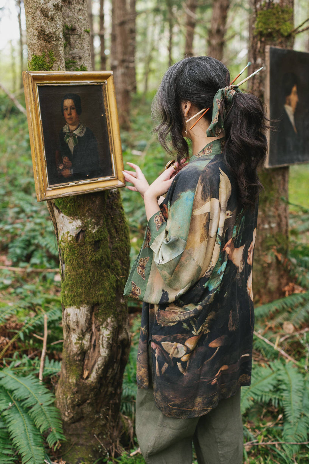 Heartwork Matinée Duster Kimono w/ Artist, mid-length