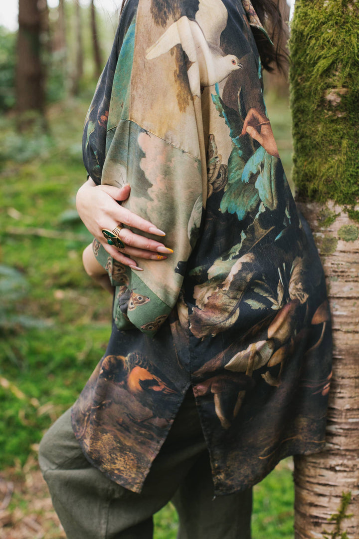 Heartwork Matinée Duster Kimono w/ Artist, mid-length