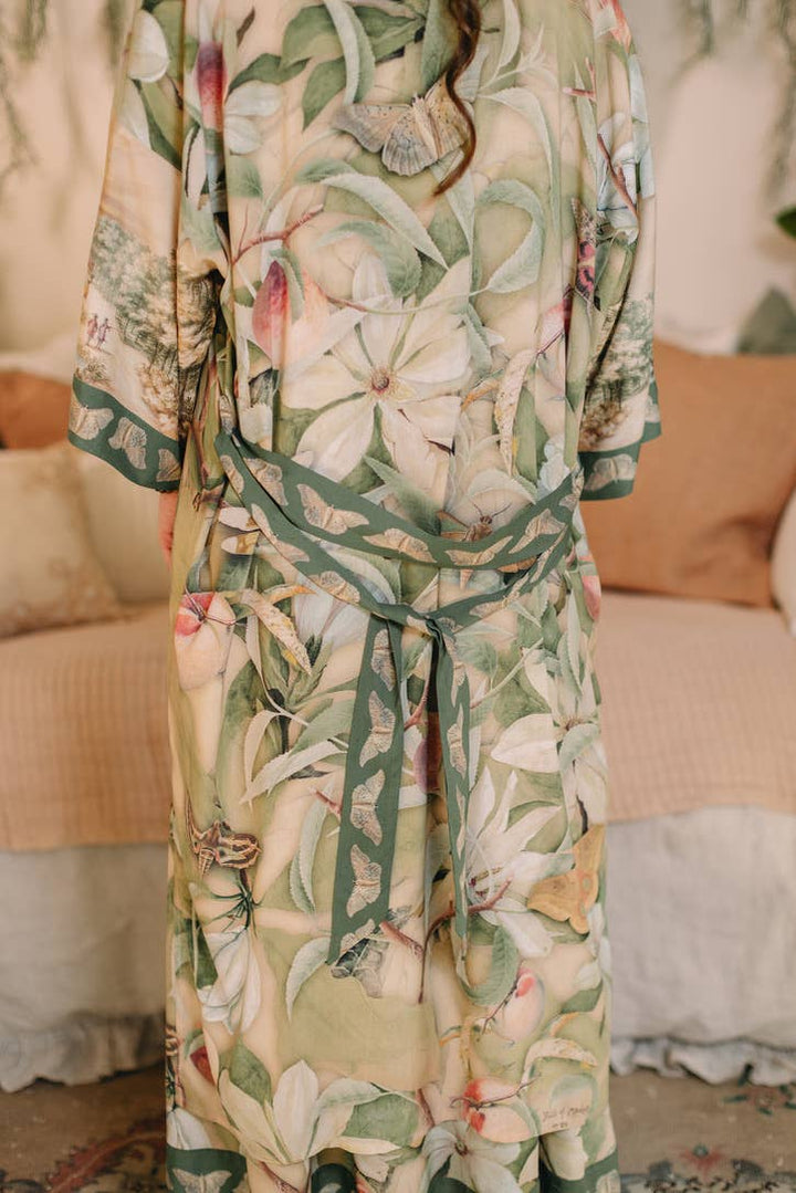 Fleur De Soleil Opera Duster Kimono Robe w/ Florals