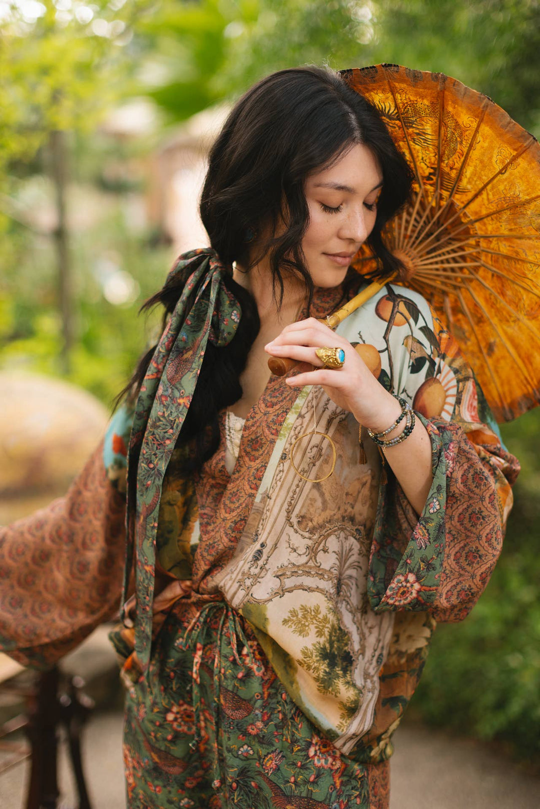 Secret Garden Pixie Duster Cropped Kimono w/ Swan