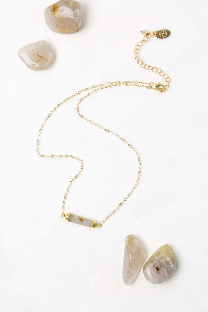 Alchemy 15-17" Gold Rutilated Quartz Simple Necklace