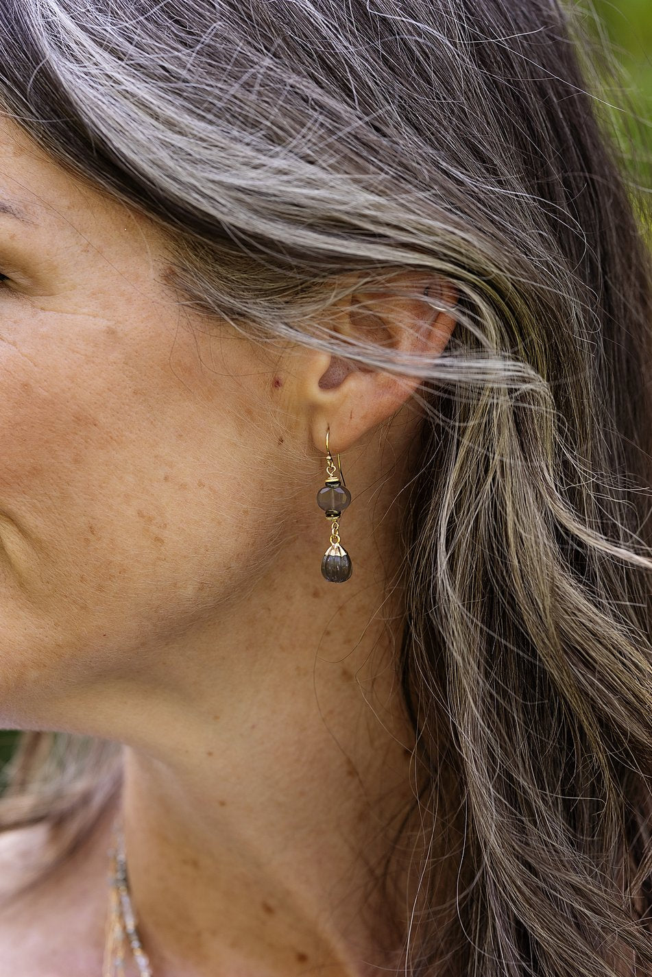 Alchemy Grey Moonstone Dangle Earrings